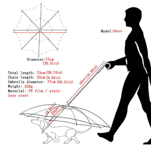 Pet Umbrella with Leash Attachment Keep Your Dog Dry in Style