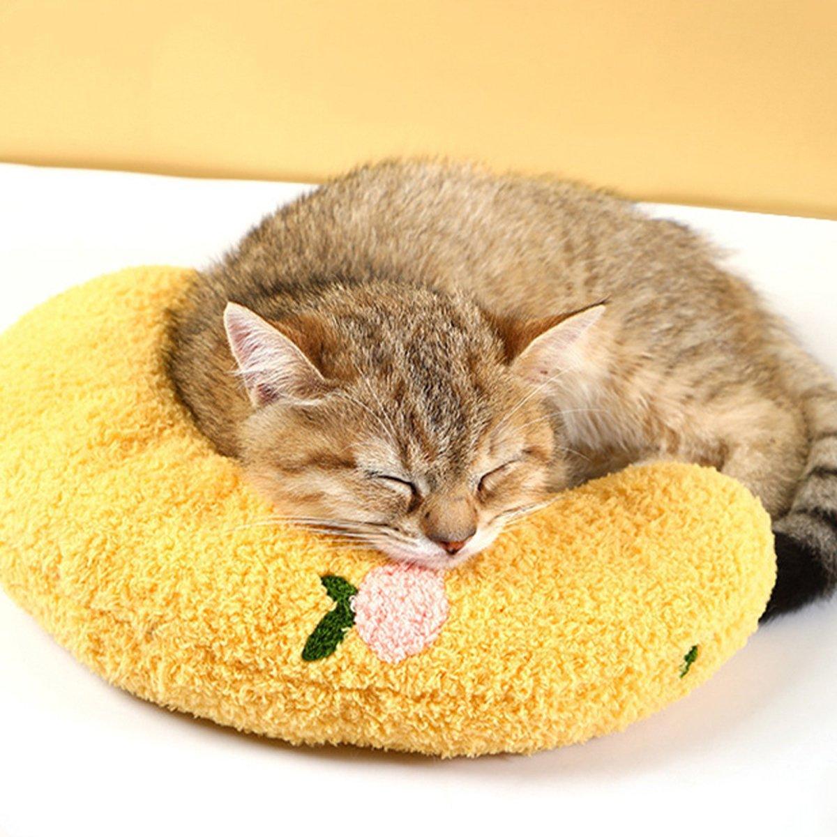 Pet Pillow Dog Cat Sleeping Moon Pillow Small Dog Plush Pillow