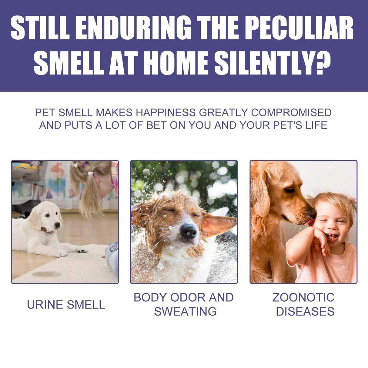 Pet Deodorant Spray for Cats and Dogs Eliminates Urine Body and Stool Odors