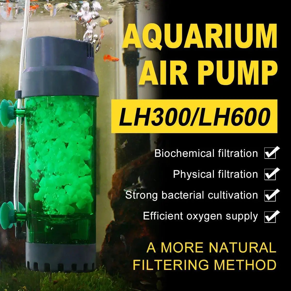 High-performance internal aquarium filter – dual filtration for clean and healthy fish tank water.