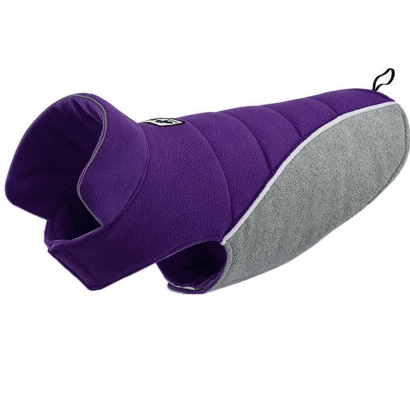 Double-Sided Fleece Dog Jacket for Winter Warmth and Comfort