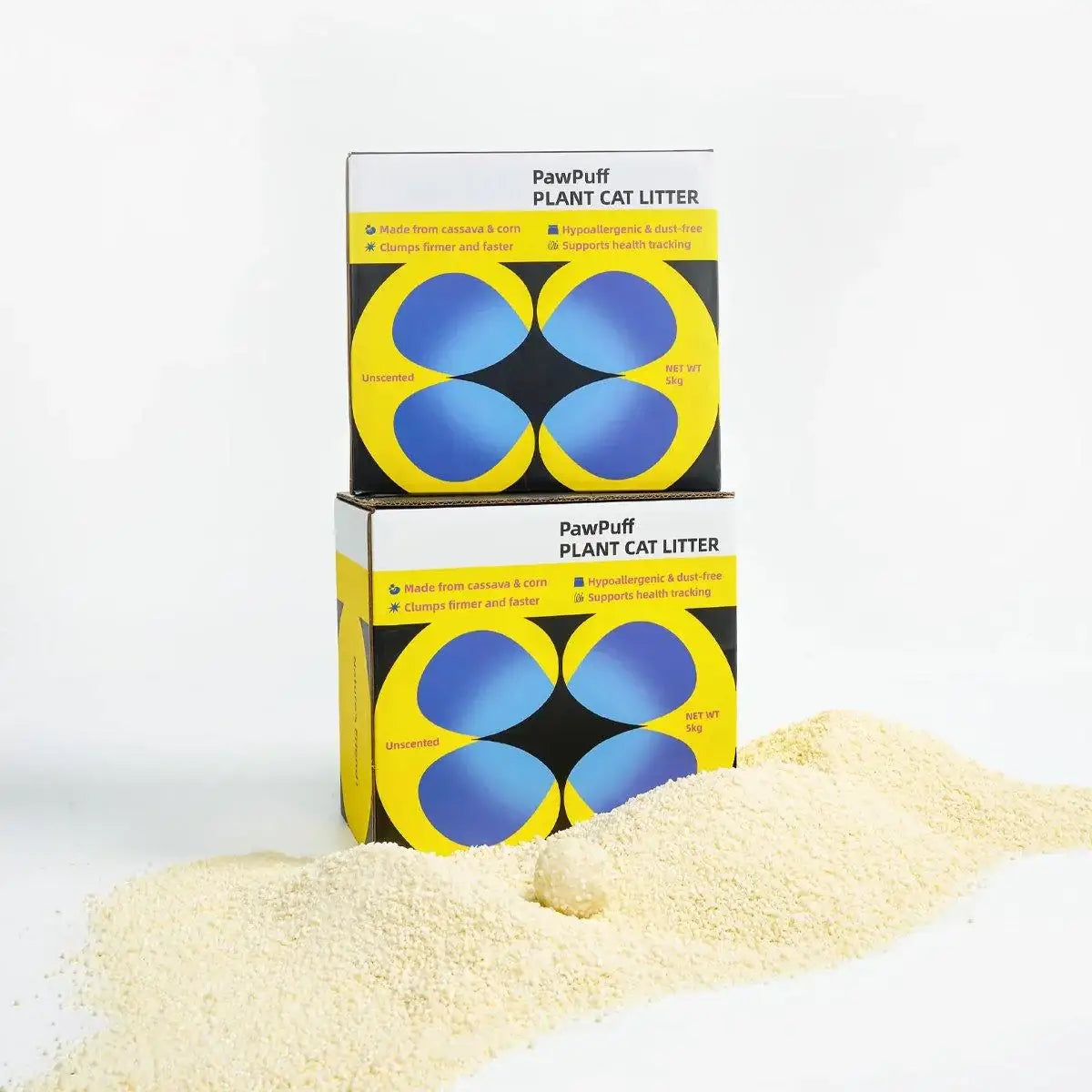 PawPuff 100% Natural Plant-Based Cat Litter Corn & Cassava 2bags 5kg
