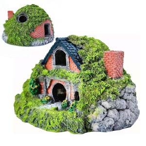 Grass House Aquarium Ornament Realistic Fish Tank Decoration for Fresh & Saltwater