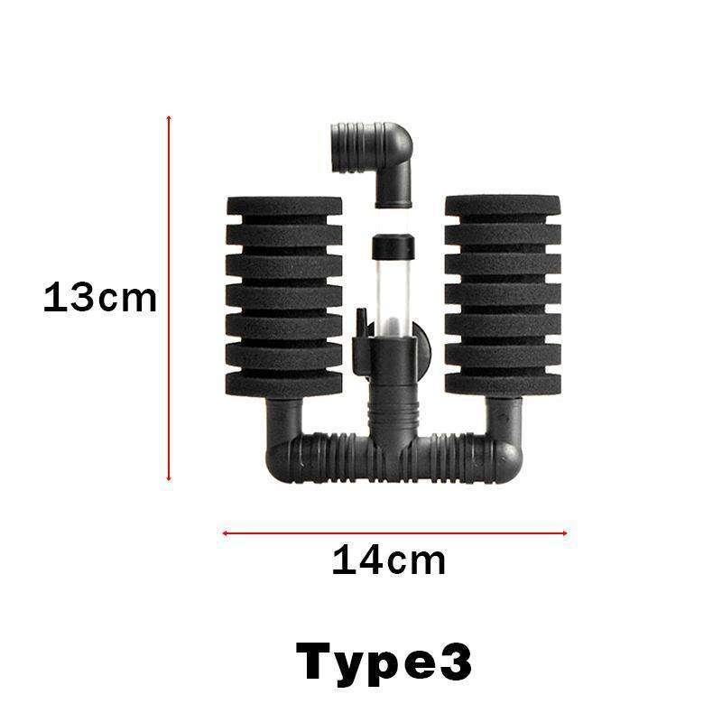 3-in-1 Sponge Filter Aquarium Cleaner Adjustable & Efficient Filtration