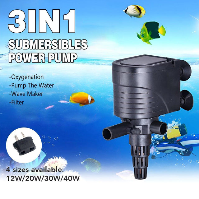 Internal aquarium filter 3-in-1 system for efficient filtration