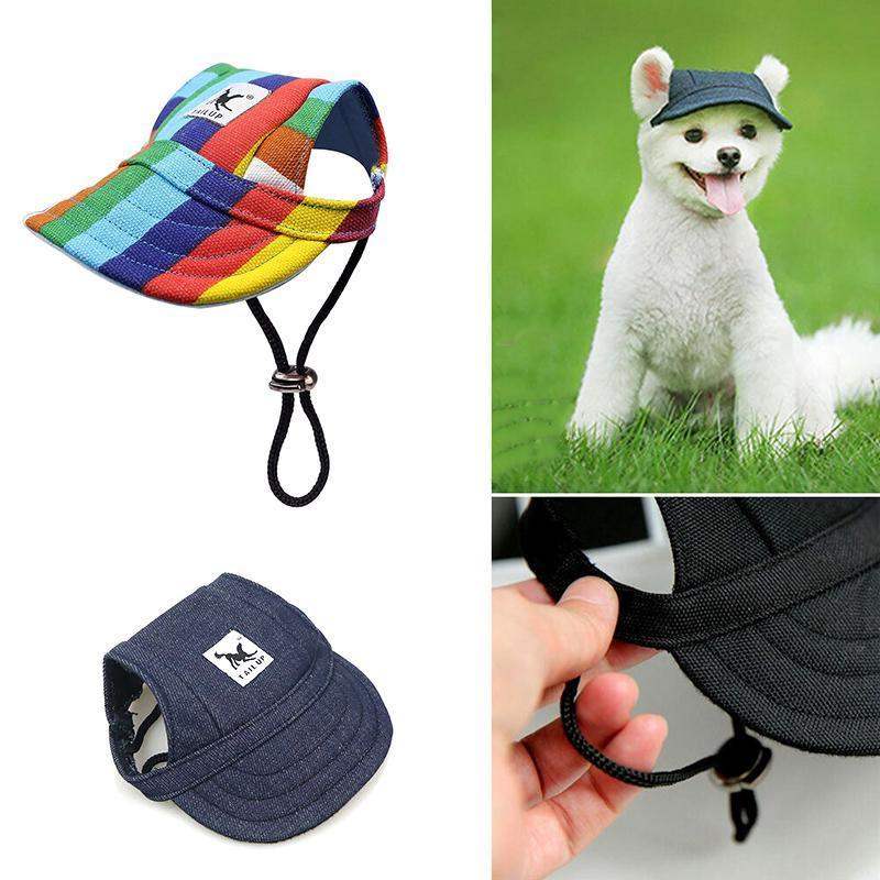 Summer Pet Dog Sun Hat S-XL Canvas Baseball Cap Outdoor Puppy Visor