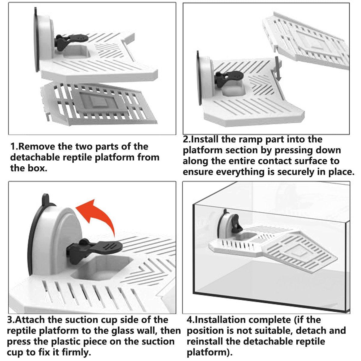 Detachable Tortoise Drying Platform with Climbing Ramp
