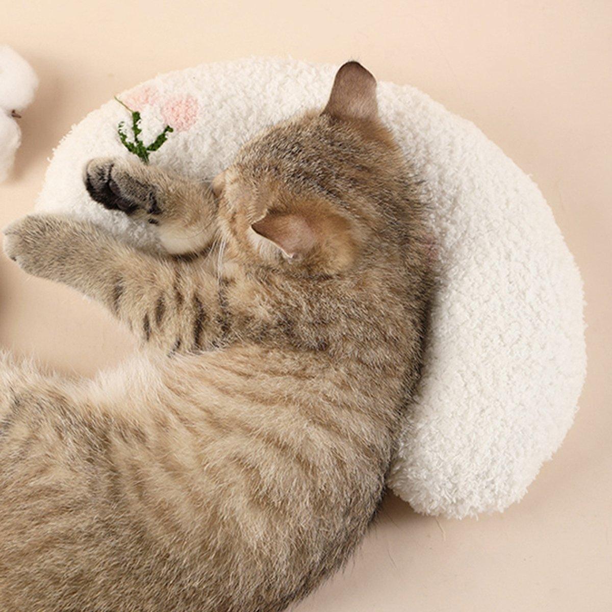 Pet Pillow Dog Cat Sleeping Moon Pillow Small Dog Plush Pillow