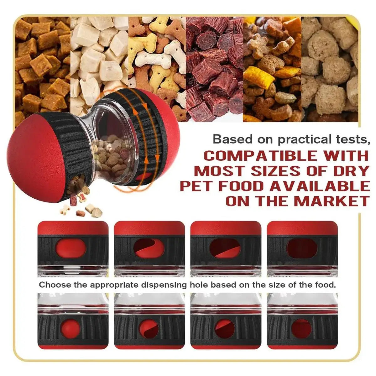 Slow Feeder Dog Toy Rolling Food Ball Funnel Pet Training Interactive Treat Toy