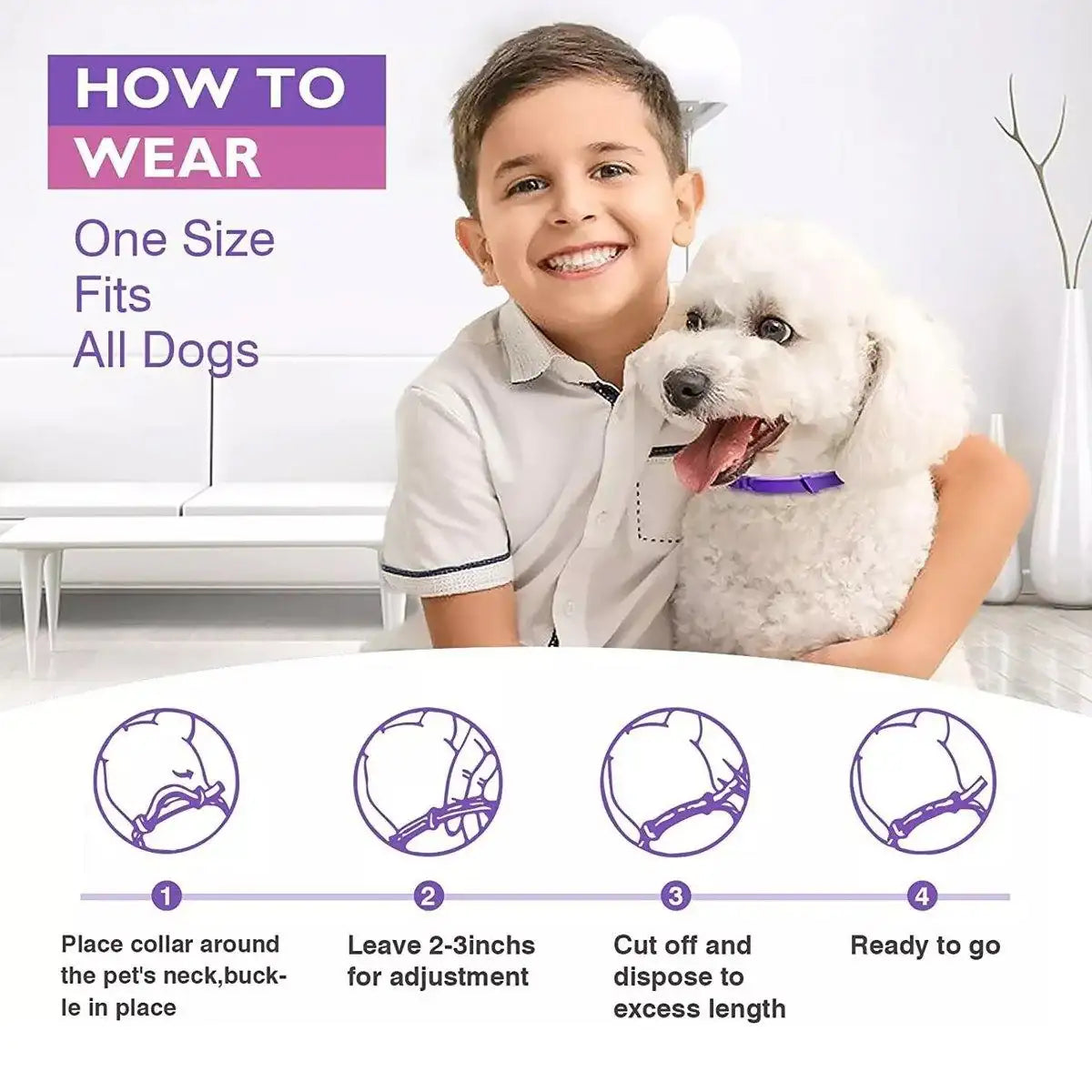 3/4pcs Calming Collar for Cats and Dogs Soothing Pet Relief Collar Long Lasting