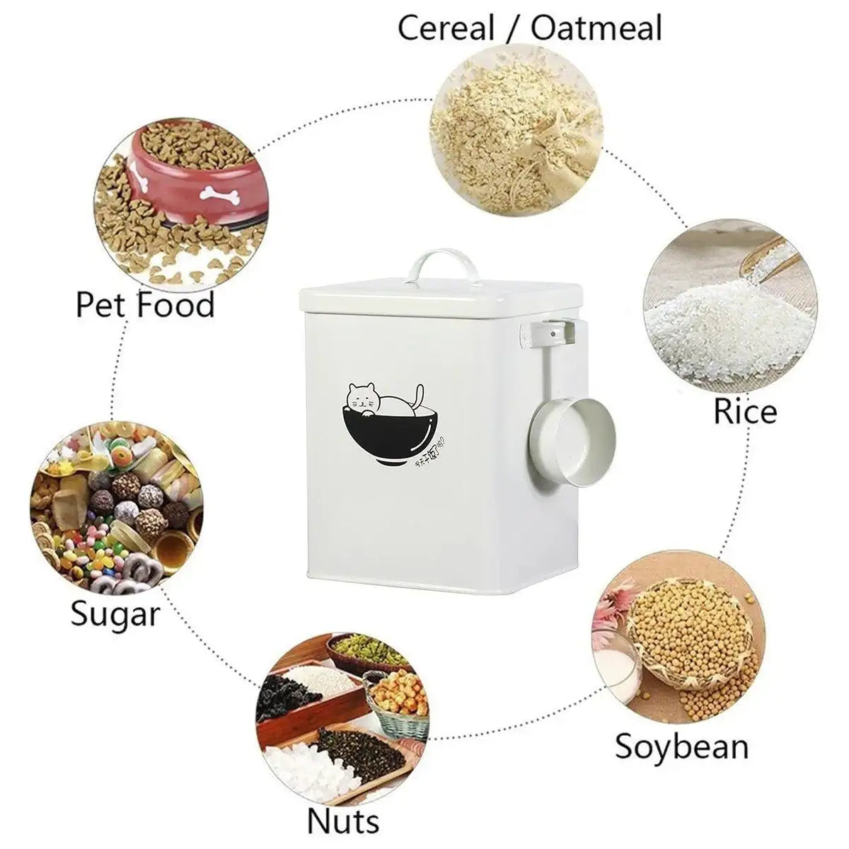 Pet Food Storage Container with Measuring Scoop 6L