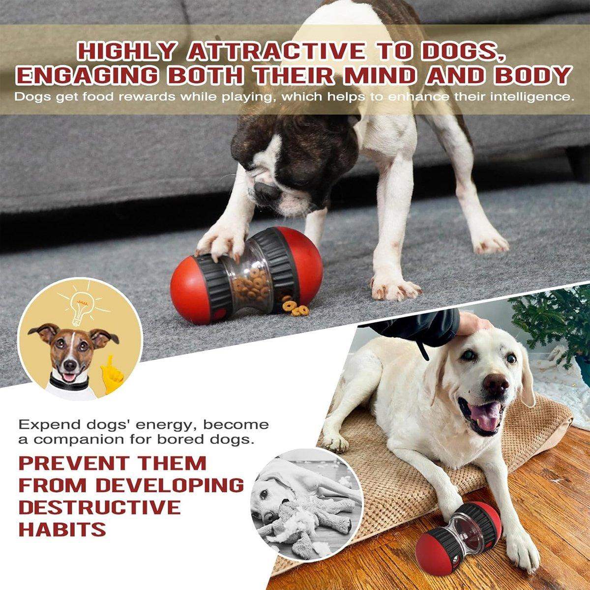 Slow Feeder Dog Toy Rolling Food Ball Funnel Pet Training Interactive Treat Toy