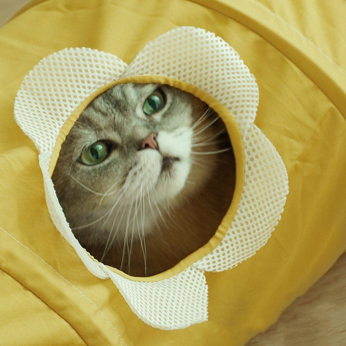 Spiral Folding Cat Play Tunnel Cooling Fabric Tunnel for Cats