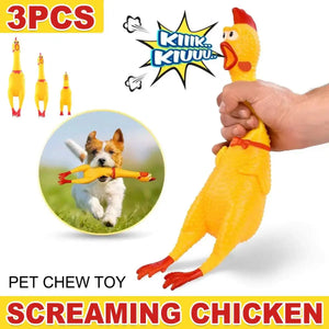 Squeaker Funny Screaming Shrilling Chicken Toy Squeeze PVC Pet Chew Dog