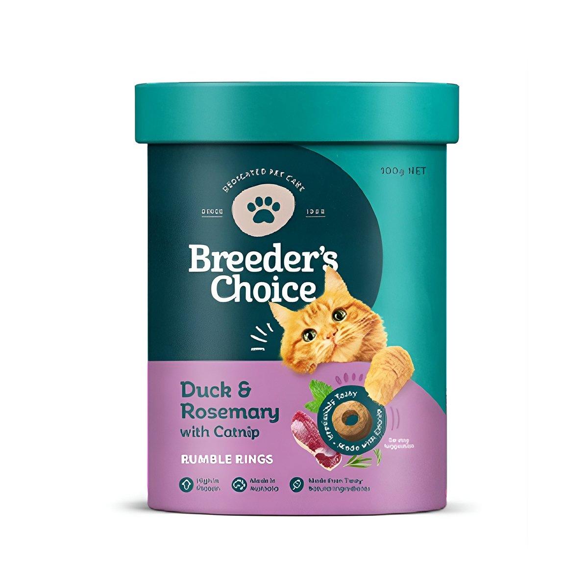 Breeders Choice Cat Treats - Duck with Rosemary & Catnip 120g