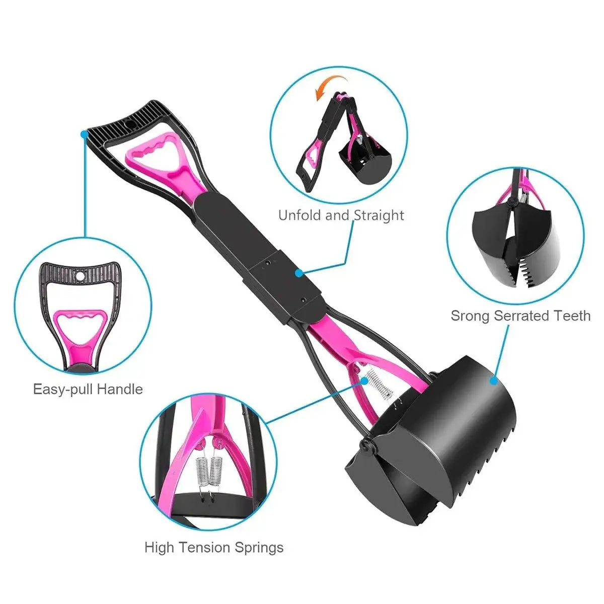 Long Handle Pet Toilet Picker Ergonomic Waste Scooper for Easy Cleanup