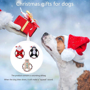Pet Christmas Plush Toy - Festive Dog Bite Companion