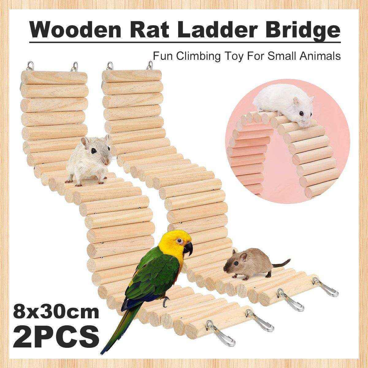 Wooden Rat Ladder Bridges Set | Flexible Climbing Fun for Small Pets ...