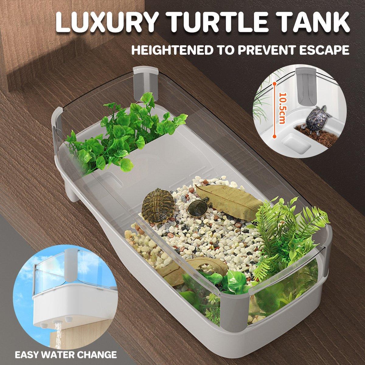 Luxury Turtle Tank - High-Walled Amphibious Habitat