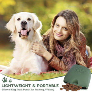 Pet Silicone Dog Food Bag Portable Dog Walking Feeding Waist Bag Snack Bag