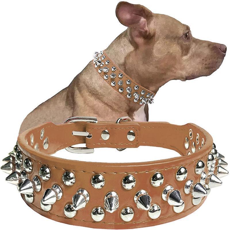 Studded Leather Dog Collar Stylish & Protective Designer Dog Collars