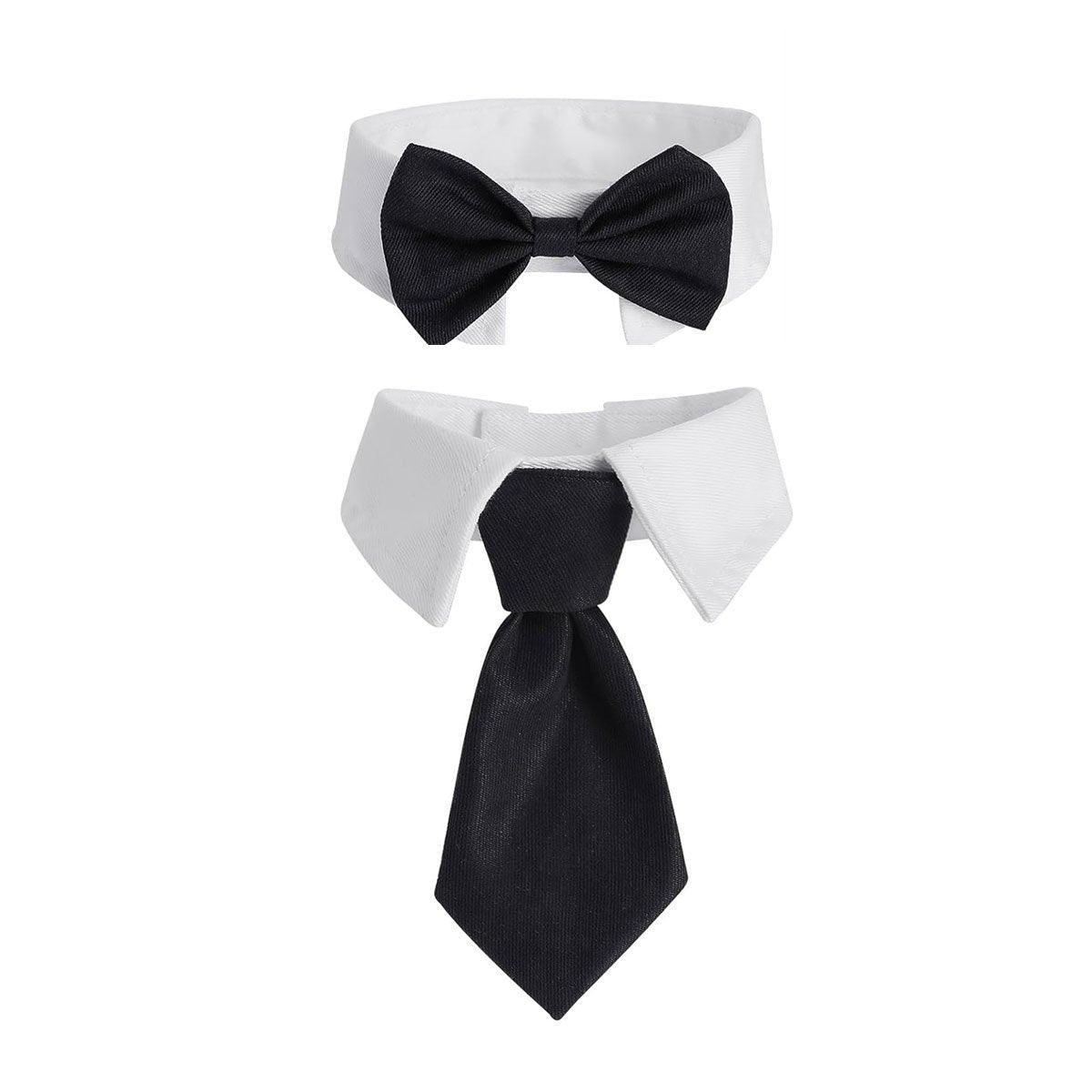 Designer Dog Collars & Designer Cat Collar Set Bow Tie and Necktie Design