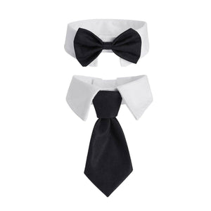 Designer Dog Collars & Designer Cat Collar Set Bow Tie and Necktie Design