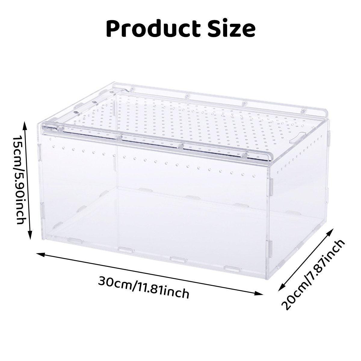 Clear Slide Lid Pet Box Reptile Breeding Habitat Reptile Tank