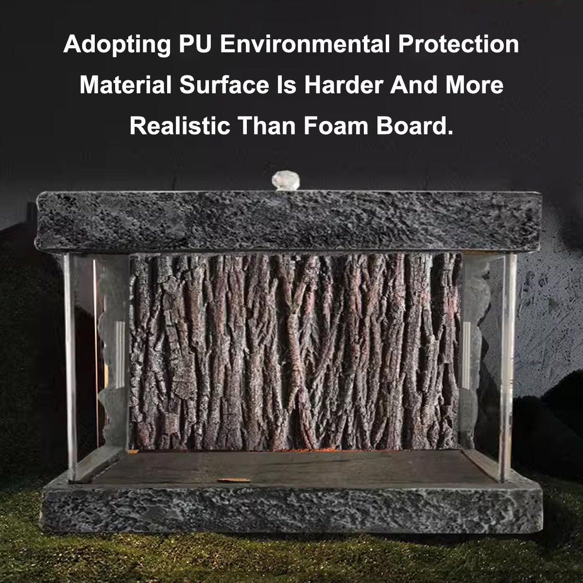3D Aquarium Background Board Realistic Bark & Rock Design for Tanks