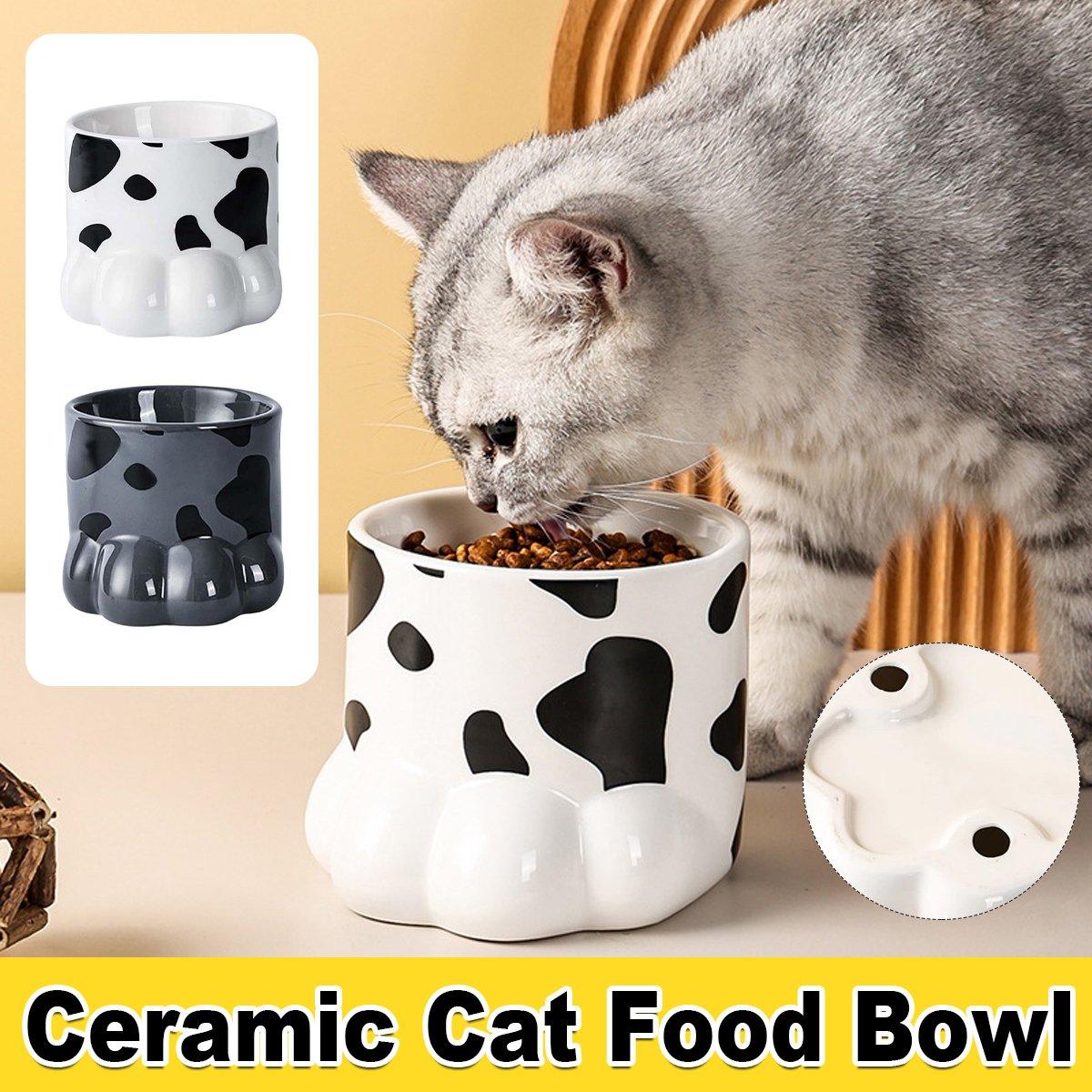 Ergonomic Ceramic Cat Food Bowl