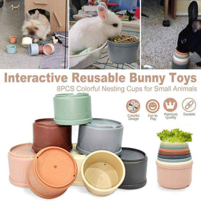 Interactive Bunny Toys Nesting Cups for Small Pets