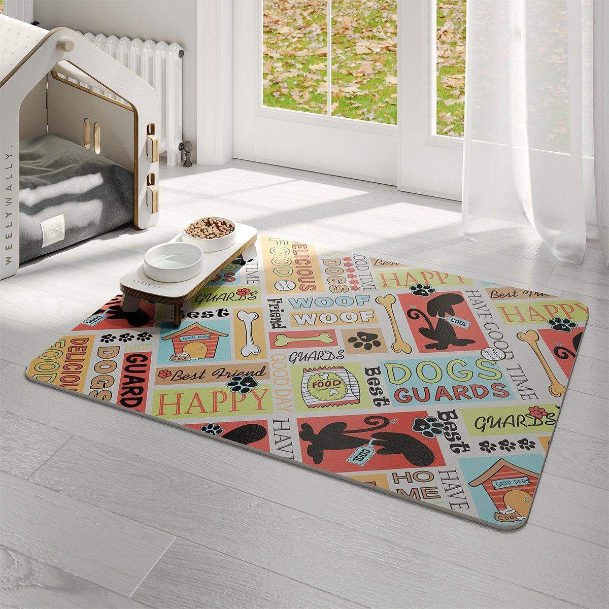 Pet Mat Waterproof Leather Fence Carpet Dog Cat Meal Mat Dog Cage Mat