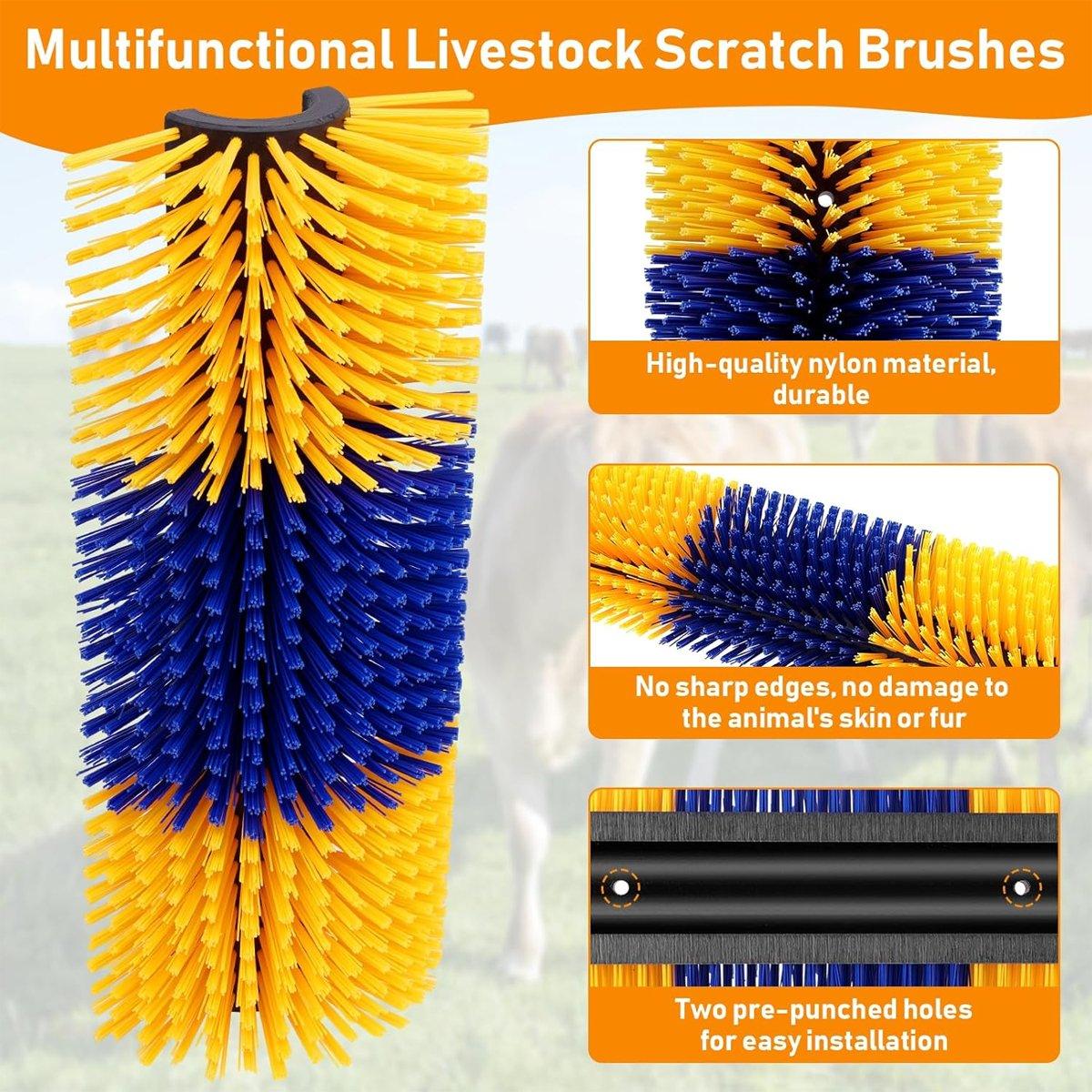 Multifunctional Livestock Brush Nylon Bristles for Horses Cows & Goats