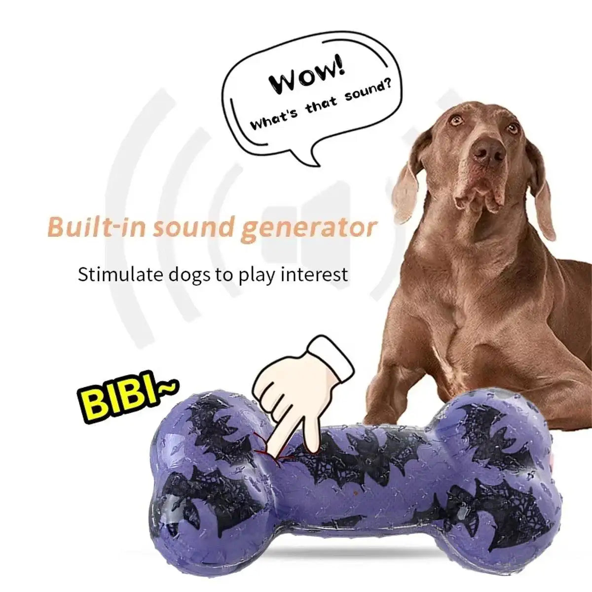 Interactive Dog Bone Chew Toy for Dental Health Durable TPR Material Grey & Blue