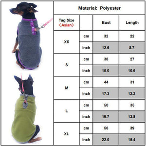 Winter Fleece Dog Jumper for Small to Medium Pets Warm & Soft Vest