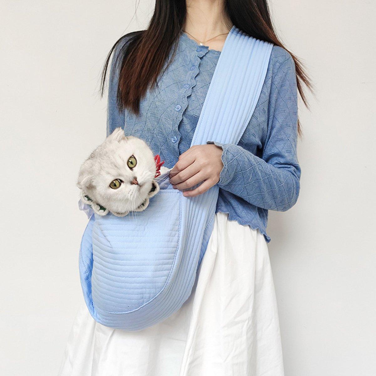Portable Pet Cat Carrier Bag Crossbody Canvas Shoulder Bag for Travel Outdoors