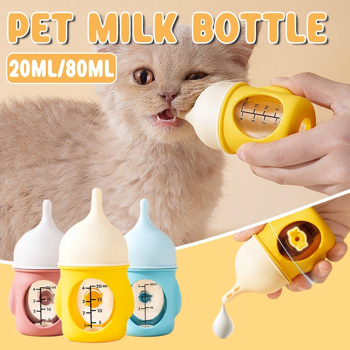 Anti-choking Newborn Puppy Kitten Silicone Bottle Visual Scale