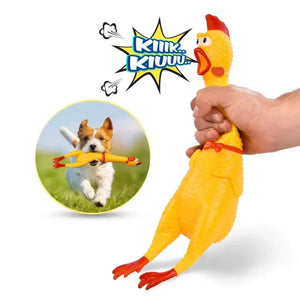 Squeaker Funny Screaming Shrilling Chicken Toy Squeeze PVC Pet Chew Dog