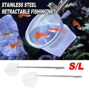 Stainless Steel Retractable Aquarium Fish Net - Telescopic Fish Scoop