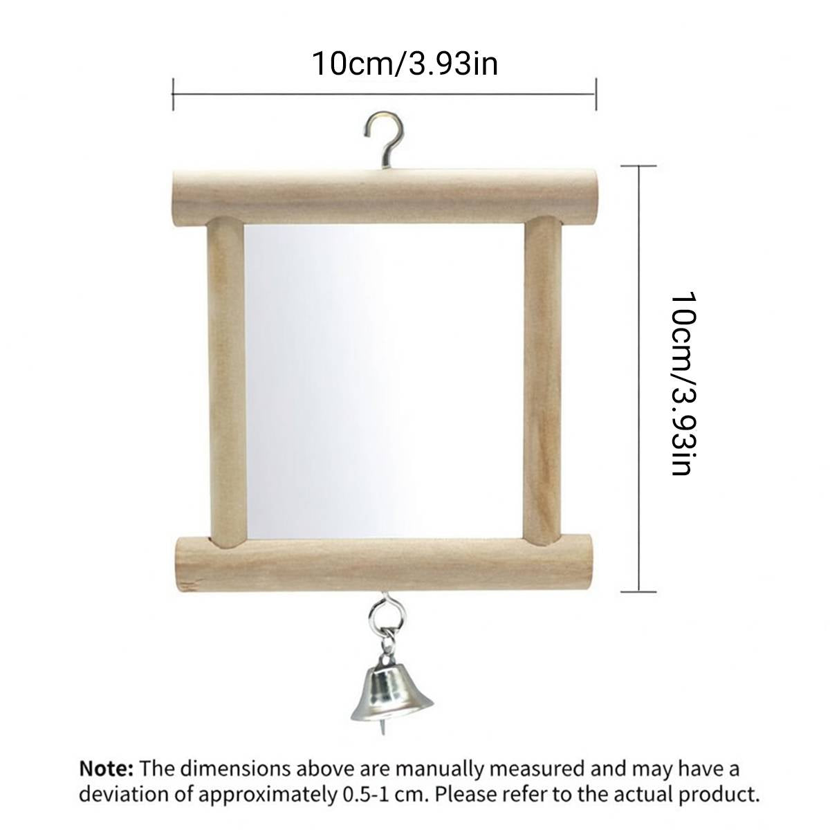 Wooden Bird Mirror Toy with Bell - Image 4