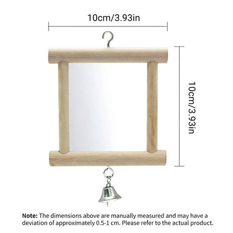 Wooden Bird Mirror Toy with Bell - Image 4