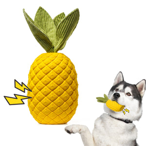 Durable Pineapple Dog Chew Toy Squeaky & Teeth Cleaning Toy