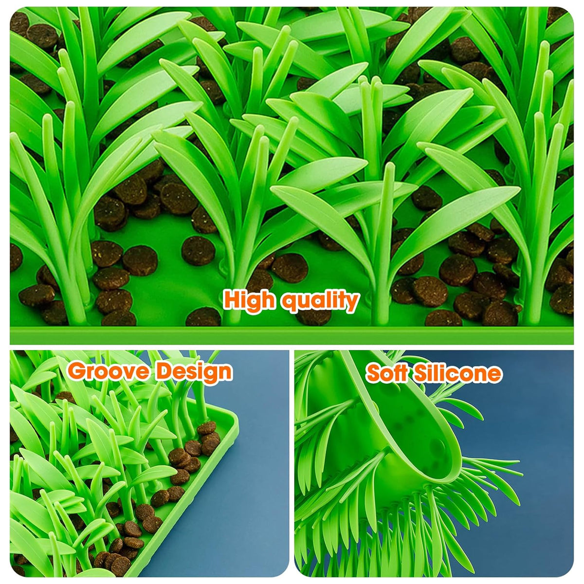 Silicone Grass Slow Feeder Mat Anti-Slip Pet Food Licking Pad