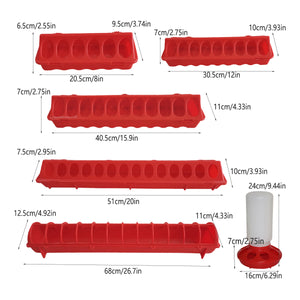 Chicken Feeder Trough Plastic Mesh Connectable Poultry Feed Trough for Coop Use