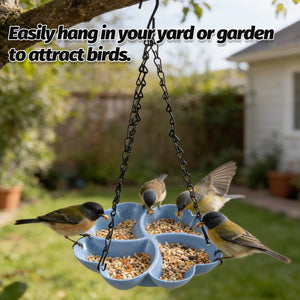 Hanging Bird Feeder Tray With Chain Hook Outdoor Bird Feeding Dish