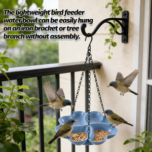 Hanging Bird Feeder Tray With Chain Hook Outdoor Bird Feeding Dish