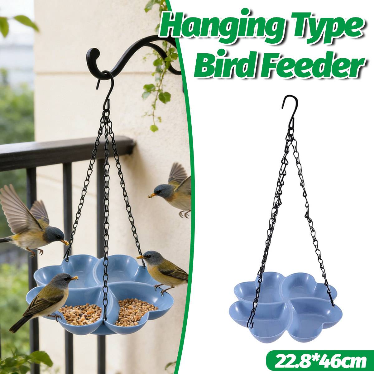 Hanging Bird Feeder Tray With Chain Hook Outdoor Bird Feeding Dish