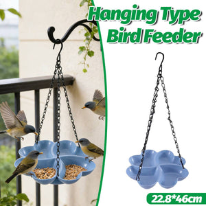 Hanging Bird Feeder Tray With Chain Hook Outdoor Bird Feeding Dish
