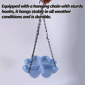 Hanging Bird Feeder Tray With Chain Hook Outdoor Bird Feeding Dish