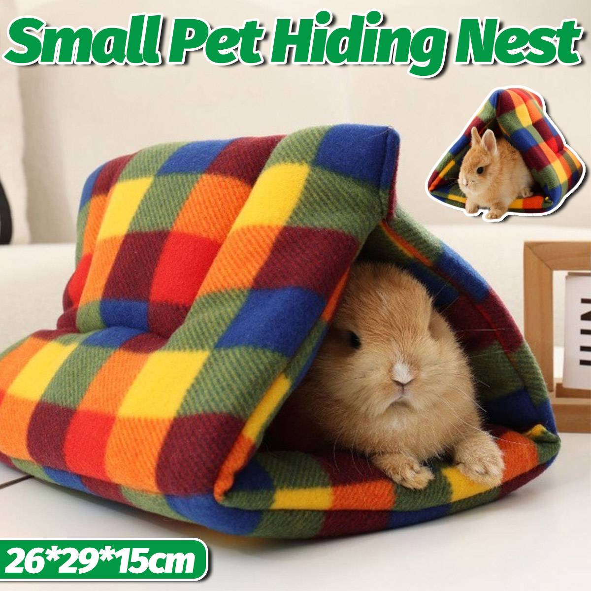 Small Pet Hiding Nest – Fleece Triangle Tent for Rabbits & Guinea Pigs